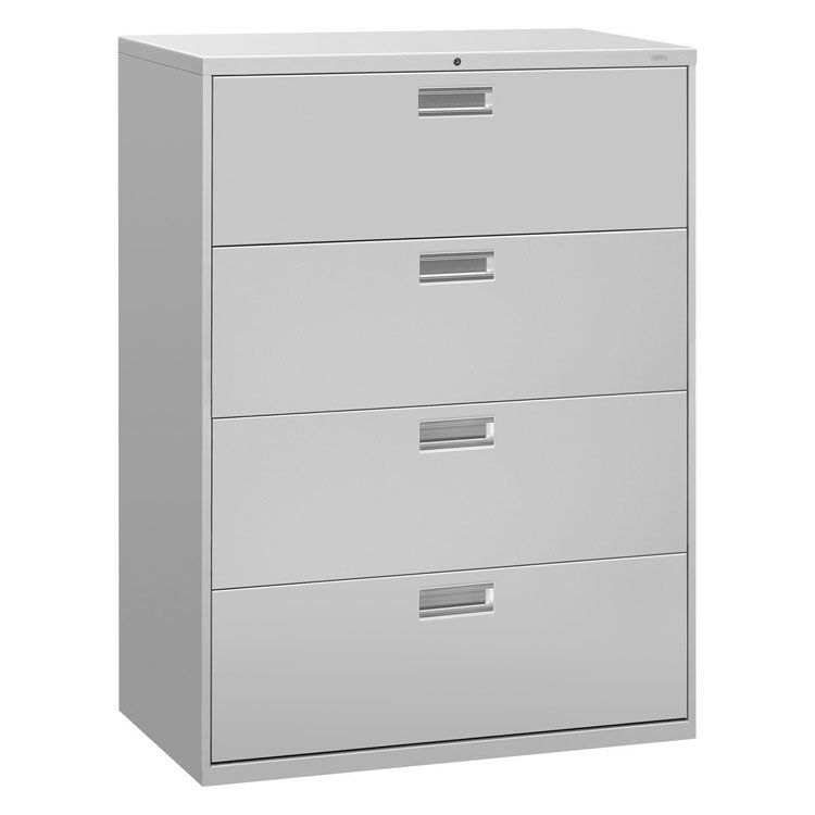 Brigade 600 Series Lateral File, 4 Legal/letter-Size File Drawers, Light Gray, 42" X 18" X 52.5"