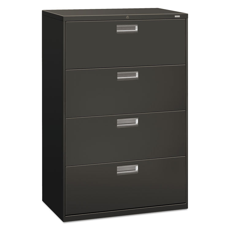 Brigade 600 Series Lateral File, 4 Legal/letter-Size File Drawers, Charcoal, 36" X 18" X 52.5"