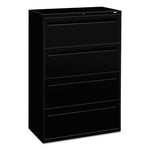 Brigade 700 Series Lateral File, 4 Legal/letter-Size File Drawers, Black, 36" X 18" X 52.5"