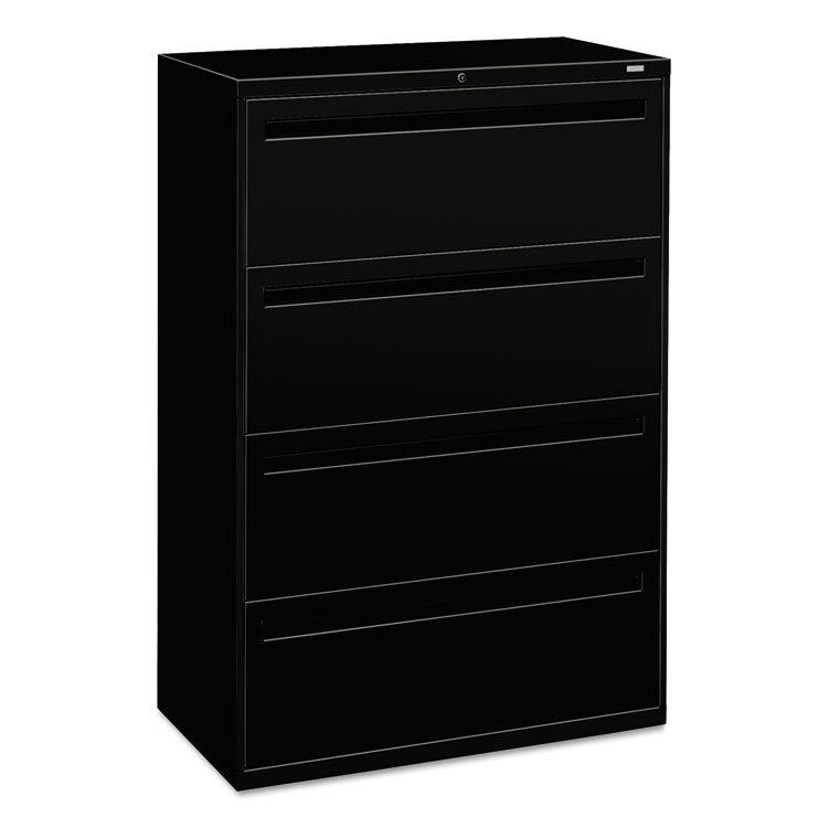 Brigade 700 Series Lateral File, 4 Legal/letter-Size File Drawers, Black, 36" X 18" X 52.5"