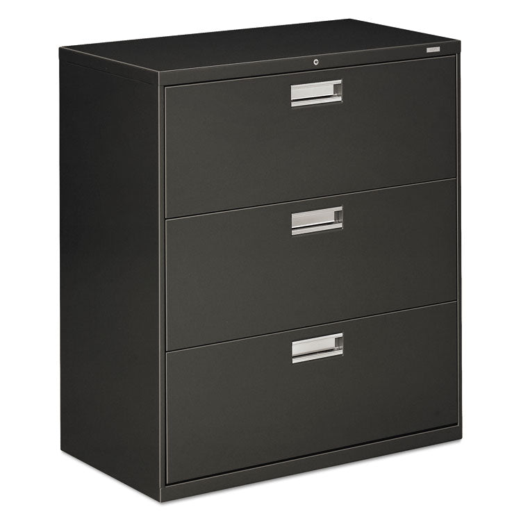 Brigade 600 Series Lateral File, 3 Legal/letter-Size File Drawers, Charcoal, 36" X 18" X 39.13"