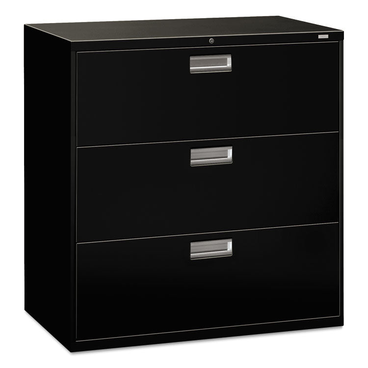 Brigade 600 Series Lateral File, 3 Legal/letter-Size File Drawers, Black, 42" X 18" X 39.13"
