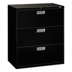 Brigade 600 Series Lateral File, 3 Legal/letter-Size File Drawers, Black, 36" X 18" X 39.13"