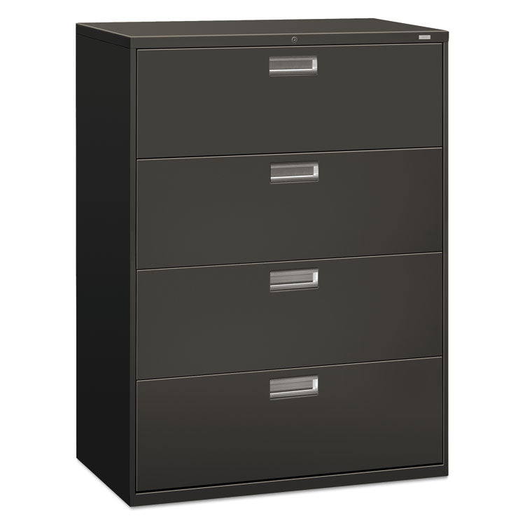Brigade 600 Series Lateral File, 4 Legal/letter-Size File Drawers, Charcoal, 42" X 18" X 52.5"