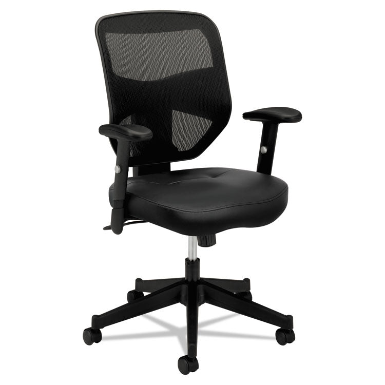 Vl531 Mesh High-Back Task Chair With Adjustable Arms, Supports Up To 250 Lb, 18" To 22" Seat Height, Black