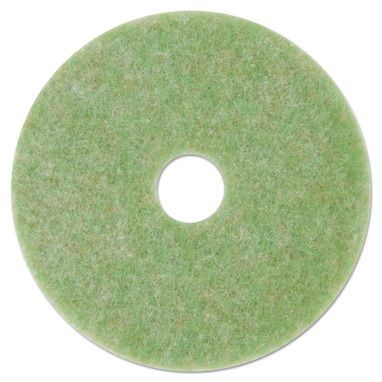 Low-Speed Topline Autoscrubber Floor Pads 5000, 17" Diameter, Green/amber, 5/carton