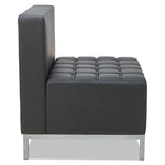 Alera QUB Series Armless L Sectional, Charging Station Center Seat, AC Outlet, (2) USB Ports, 26.38" x 26.38" x 30.5", Black