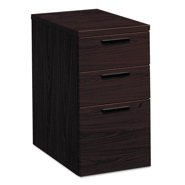 10500 Series Mobile Pedestal File, Left Or Right, 3-Drawers: Box/box/file, Legal/letter, Mahogany, 15.75" X 22.75" X 28"