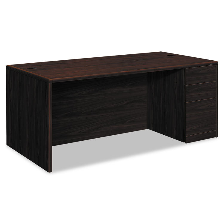 10700 Series Single Pedestal Desk With Full-Height Pedestal On Right, 72" X 36" X 29.5", Mahogany
