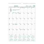 EcoLogix Monthly Wall Calendar, EcoLogix Artwork, 12 x 17, White/Green Sheets, 12-Month (Jan to Dec): 2025