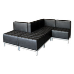 Alera QUB Series Armless L Sectional, Charging Station Center Seat, AC Outlet, (2) USB Ports, 26.38" x 26.38" x 30.5", Black
