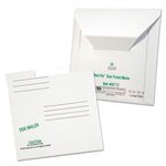Redi-File Disk Pocket/Mailer for CDs/DVDs, Square Flap, Tuck-Tab Closure, 6 x 5.88, White, 10/Pack