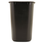Deskside Plastic Wastebasket, 7 gal, Plastic, Black