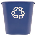 Deskside Recycling Container, Medium, 28.13 qt, Plastic, Blue