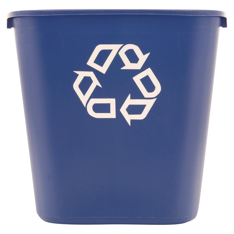 Deskside Recycling Container, Medium, 28.13 qt, Plastic, Blue