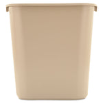 Deskside Plastic Wastebasket, 7 gal, Plastic, Beige
