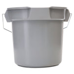 14 Quart Round Utility Bucket, Plastic, Gray, 12" dia