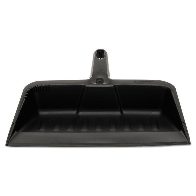 Heavy-Duty Dustpan, 8.25 X 12.25 , Polypropylene, Charcoal