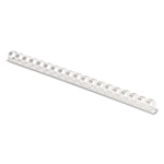 Plastic Comb Bindings, 1/2" Diameter, 90 Sheet Capacity, White, 100/Pack