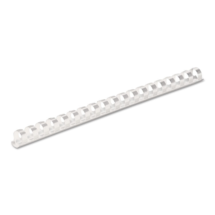 Plastic Comb Bindings, 3/8" Diameter, 55 Sheet Capacity, White, 100/Pack