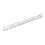 Plastic Comb Bindings, 1/2" Diameter, 90 Sheet Capacity, White, 100/Pack