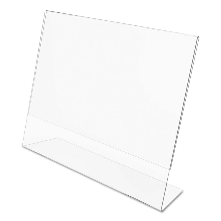 Classic Image Slanted Sign Holder, Landscaped, 11 x 8.5 Insert, Clear