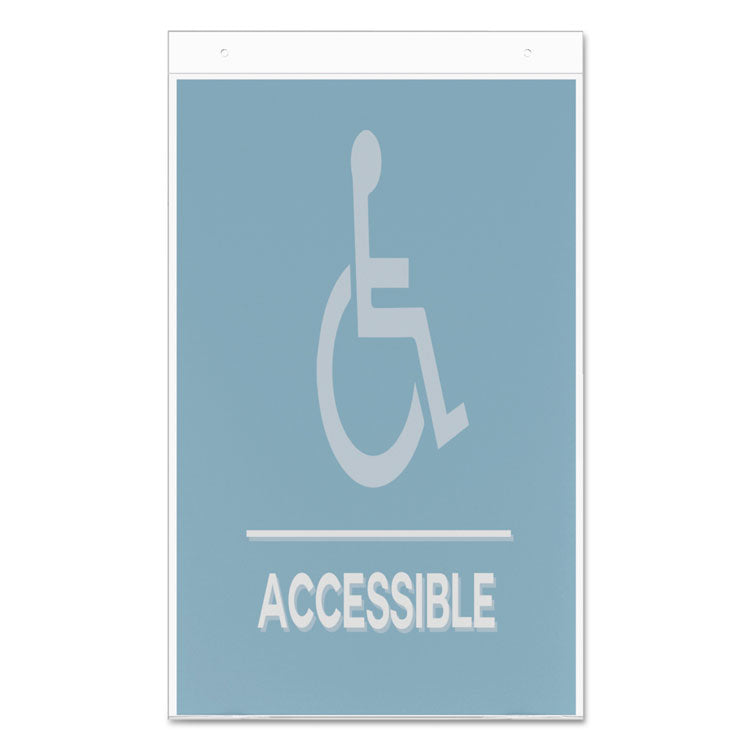 Classic Image Single-Sided Wall Sign Holder, Plastic, 11 X 17 Insert, Clear