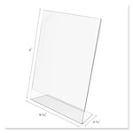 Classic Image Slanted Sign Holder, Portrait, 8.5 x 11 Insert, Clear