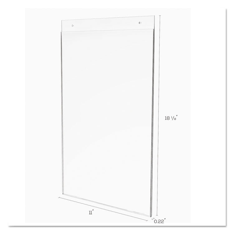 Classic Image Single-Sided Wall Sign Holder, Plastic, 11 X 17 Insert, Clear