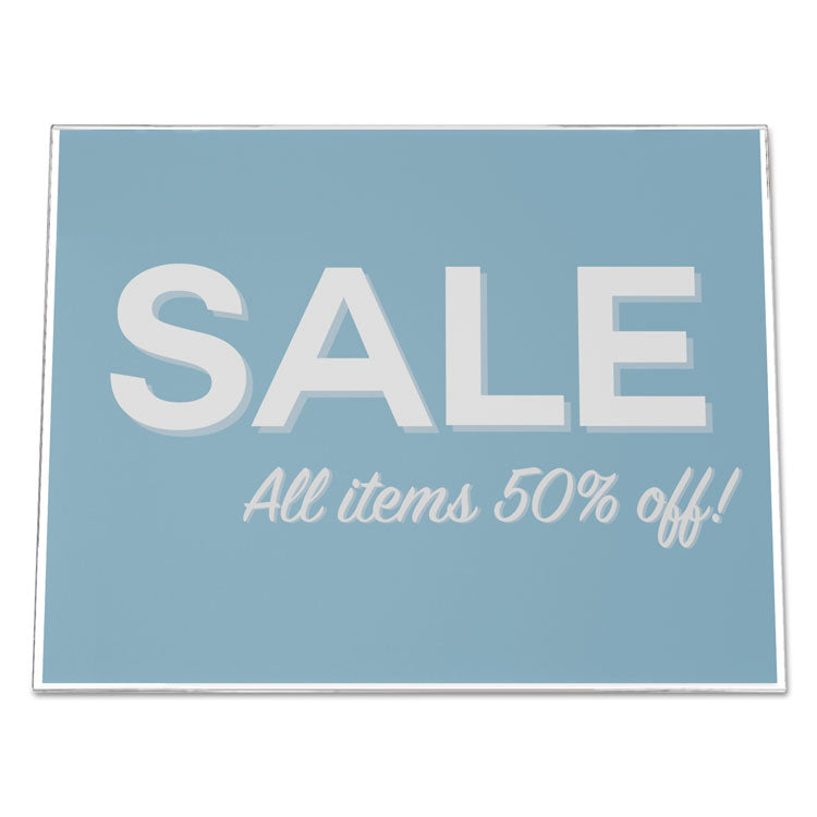 Classic Image Slanted Sign Holder, Landscaped, 11 x 8.5 Insert, Clear