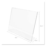 Classic Image Slanted Sign Holder, Landscaped, 11 x 8.5 Insert, Clear