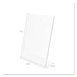 Superior Image Slanted Sign Holder, Portrait, 5 X 7 Insert, Clear