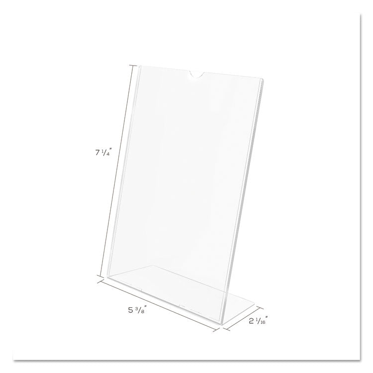 Superior Image Slanted Sign Holder, Portrait, 5 X 7 Insert, Clear