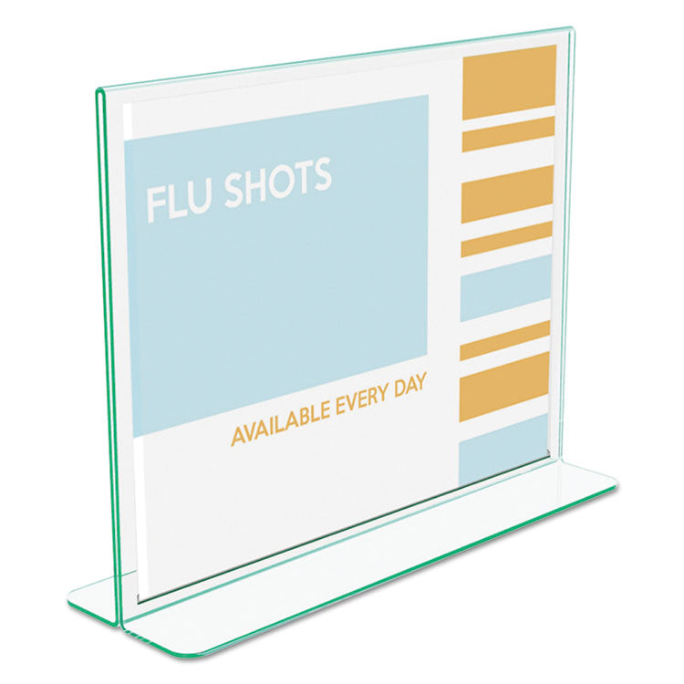 Superior Image Premium Green Edge Sign Holders, 11 x 8.5 Insert, Clear/Green