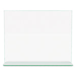 Superior Image Premium Green Edge Sign Holders, 11 x 8.5 Insert, Clear/Green