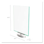 Superior Image Swivel Sign Holder w/Green Edge, 8.5 x 11 Insert, Silver Base