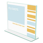 Superior Image Premium Green Edge Sign Holders, 11 x 8.5 Insert, Clear/Green