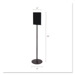 Double-Sided Magnetic Sign Display, 8.5 x 11 Insert, 56" Tall, Clear/Black