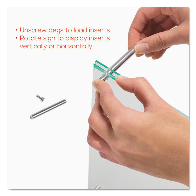 Superior Image Beveled Edge Sign Holder, Letter Insert, Clear/green-Tinted Edges