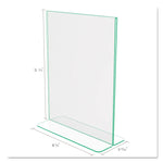 Superior Image Premium Green Edge Sign Holders, 8.5 x 11 Insert, Clear/Green