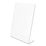 Superior Image Slanted Sign Holder, Top Loading, Portrait, 8.5 x 11 Insert, Clear