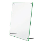 Superior Image Beveled Edge Sign Holder, Letter Insert, Clear/green-Tinted Edges