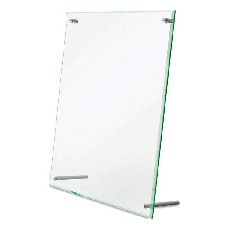 Superior Image Beveled Edge Sign Holder, Letter Insert, Clear/green-Tinted Edges