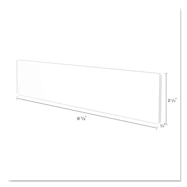 Superior Image Cubicle Nameplate Sign Holder, 8.5 x 2 Insert, Clear