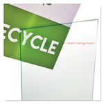 Superior Image Swivel Sign Holder w/Green Edge, 8.5 x 11 Insert, Silver Base