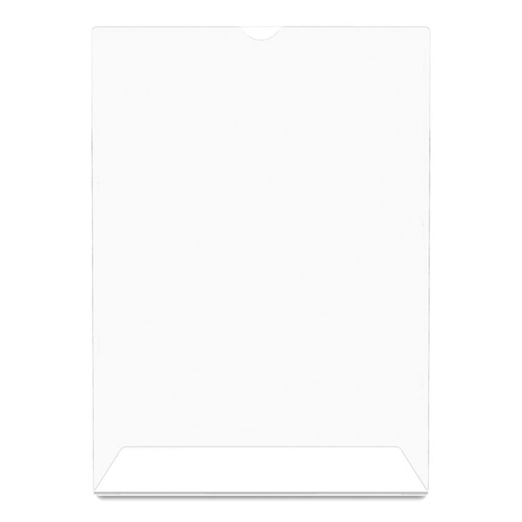 Superior Image Slanted Sign Holder, Top Loading, Portrait, 8.5 x 11 Insert, Clear