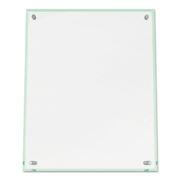 Superior Image Beveled Edge Sign Holder, Letter Insert, Clear/green-Tinted Edges