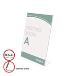 Superior Image Slanted Sign Holder, Top Loading, Portrait, 8.5 x 11 Insert, Clear