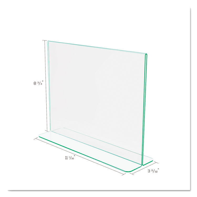 Superior Image Premium Green Edge Sign Holders, 11 x 8.5 Insert, Clear/Green