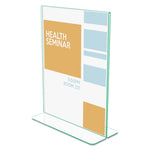 Superior Image Premium Green Edge Sign Holders, 8.5 x 11 Insert, Clear/Green